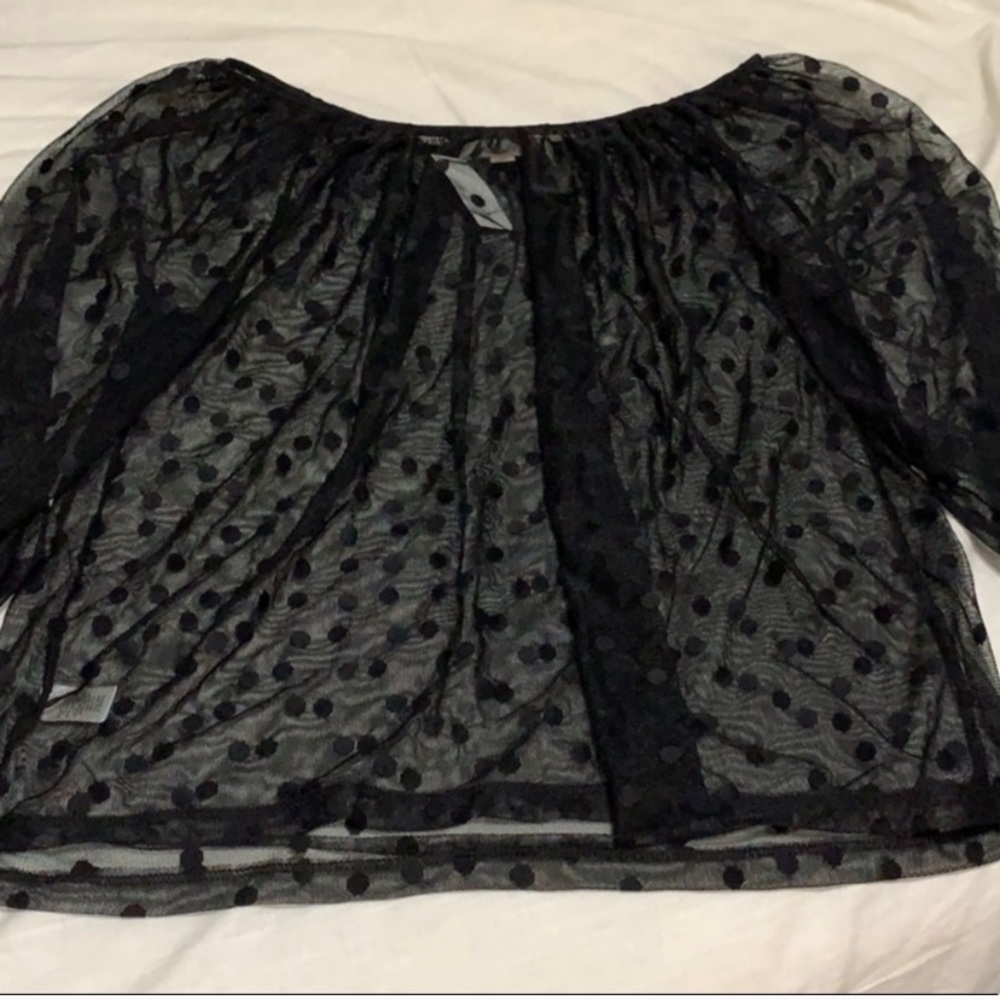 NWT Loft Sheer Polka Dot Blouse
